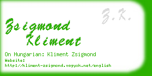zsigmond kliment business card